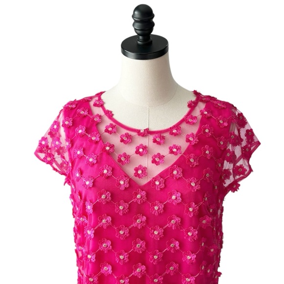 Nanette Lenore Poetic Love Floral Appliqué Illusion Dress | 10 NWT - Picture 2 of 11